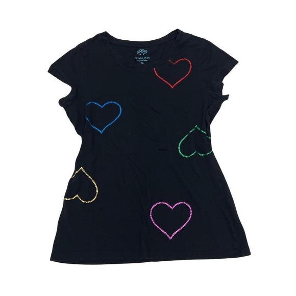 Victoria's Secret Tops - Y2K 2000s Victoria's Secret Scene Colorful‎ Heart Graphic Baby Tee